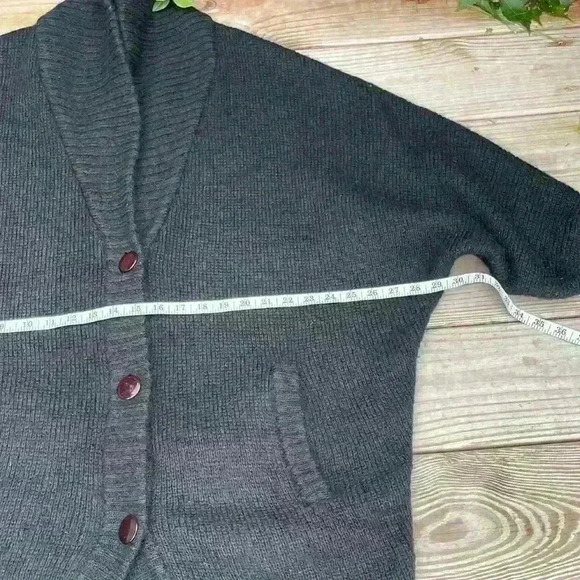 I. B. Diffusion Vintage small mohair wool, bat wing, heavy knit cardigan, black - Picture 5 of 13